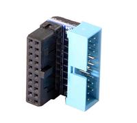 cablecc USB 3.0 20pin Male to Female Extension Adapter Up Down Angled 90 Degree for Motherboard Mainboard (Down Angled)