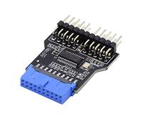 cablecc USB 3.0 Header 19pin Motherboard 1 to 2 Extension HUB USB2.0 9Pin Female Connector Adapter Port Multilier