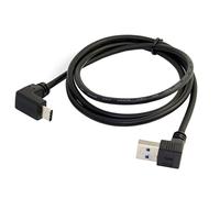 cablecc USB 3.1 USB-C Reversible Angled to 90 Degree Up Angled A Male Data Cable for Tablet Phone (100cm)