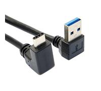 cablecc USB 3.1 USB-C Up Down Angled to 90 Degree Down Angled A Male Data Cable for Tablet Phone (100cm)