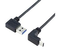 Cablecc USB 3.1 USB-C Up & Down Angled to 90 Degree Left Angled A Male Data Cable for Macbook & Tablet & Phone