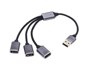 cablecc USB A Male to 3-Port USB 2.0 Female Hub Adapter Bus Powered for Laptop and Desktop Connect Mouse Keyboard Flash Drive