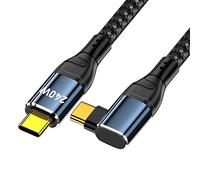 cablecc USB-C 240W 480Mbps 48V 5A Type-C Cable Compatible with USB 2.0 100W Charging Left Right Angled 90 Degree for Laptop Tablet 200 cm