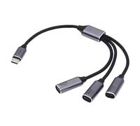 cablecc USB-C to 3-Port USB C Female Hub Adapter Bus-Powered for Laptop & Desktop Connect Mouse Keyboard Flash Drive