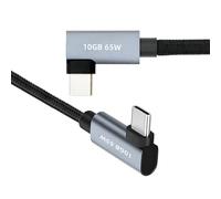 cablecc USB-C Type-C 10Gbps Male to Male Dual Right Angle 4K Video PD 65W Power Cable 90 Degree 100cm