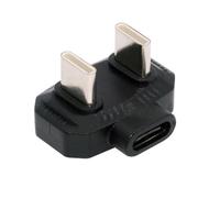 cablecc USB-C Type-C 480Mbps OTG Data Male to Male Adapter with PD Power Opposite U Shape Back Angled for Phone MIC