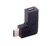 Cablecc USB-C Type-C Male to Micro USB 2.0 5Pin Female Data Adapter 90 Degree Angled Type