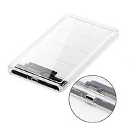 Cablecc USB-C Type-C to 2.5 Inch SATA SSD HDD External Enclosure Transparent for Laptop & PC