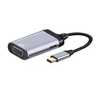 Cablecc USB-C Type C to VGA RGB Converter HDTV Adapter 60hz 1080p with Female PD Power Port