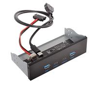 Cablecc USB-C & USB 3.0 HUB 4 Ports Front Panel to Motherboard 20Pin Connector Cable for 5.25 CD-ROM Bay
