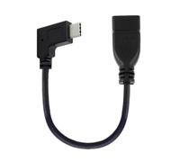 cablecc USB-C USB 3.1 Type C Male to A Female OTG Data Cable 90 Degree Right Angled for Tablet Phone 20cm