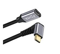 cablecc USB-C USB 3.1 Type C Male Up Down Angled to Female Extension Data Cable 10Gbps 100W with Sleeve for Laptop 50CM