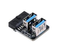 cablecc USB3.0 Motherboard 19/20pin Box Header Slot to 10Gbps Dual USB 3.0 Type-A Adapter Forward Angled Vertical Type
