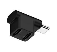 cablecc USB3.0 Type C Male 10Gbps to Dual Female Power Data Splitter Adapter Up Angled Compatible with Steam Deck Laptop
