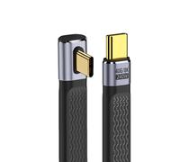 Cablecc USB4 40Gbps 240W USB-C Male to Male Type C 100W 8K Flat FPC Data Cable, Angled for Laptop, Phone, 13cm
