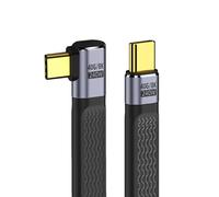 cablecc USB4 40Gbps 240W USB-C Male to Male Type-C 100W 8K Flat Slim FPC Data Right Angled Cable for Laptop Phone 13cm
