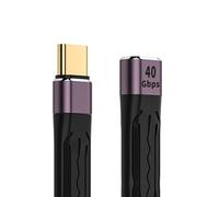 Cablecc USB4 Extension Cable Slim Flat Male to Female 40Gbps 13cm with 100W Charging and 8K@60Hz Compatible with Thunderbolt3/4