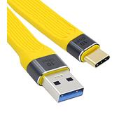 cablecc Yellow 10Gbps USB 3.1 Type C Male to USB3.0 Type A Male Flat Slim FPC Data Cable for Laptop & Phone