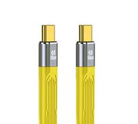 cablecc Yellow Type-C USB-C Male to Male, USB4, 40Gbps, 100W, 8K, Flat, Flat, FPC Data Cable for Laptop and Phone, 13cm