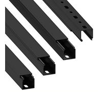 Cablecoach Habengut CC10110 cable duct (with mounting holes in the base) 25x25 mm made of PVC, colour: black, length 4 m (4 x 1 m length)