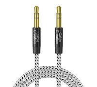CableCreation 0.9M Aux Cable, 3 Feet headphone cable,3.5mm audio cable Compatible with Car,Headphones,iPods,iPhones, iPads,Tablets,Laptops,Android Smart Phones& More,Black & White