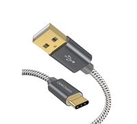 CableCreation Short USB to USB C Cable Android Auto 0.25m USB A to C Cable Fast Charge 3A Data 480Mbps for Power Bank, iPad Mini, S22 S21 Pixel Grey