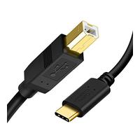 CableCreation USB B to USB C Printer Cable 6.6FT, Type B to Type C Printer Cord for MacBook Pro, Air, MIDI Cable for Yamaha Casio Digital Piano, MIDI Keyboard, DJ Controller, DAC to iPad - 2M, Black
