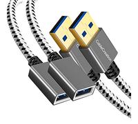 CableCreation USB Extension Cable with Male to Female Extender for Oculus VR, Playstation, Xbox, Keyboard, Printer, Scanner 1Ft-2 Pack