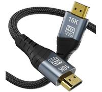CABLEDECONN 16K HDMI 2.2 Cable High Speed 96Gbps 12Bit 16K@60Hz 8K@240Hz 4K@480Hz Braided Gold Plated UHD HDR Support HDCP 3D HDMI Connection Compatible with PS5 Monitor TV (5m 16.5ft)