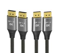 CableDeconn DisplayPort Cable 1.4, 2Pack 0.5M 1.64FT DP Cable, Ultra HD 8K@60Hz 4K@144Hz, High Speed 32.4Gbps HDCP 3D Slim and Flexible DP to DP Cable for HDTVs, Displays, Monitors, Graphics, PC