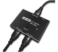 CableDeconn HDMI Ultra HD 8K HDMI 2.1 High Speed 48Gbps Directional Switch Only 2in 1out 8K@60Hz 4K@120Hz Splitter Converter Compatible with Xbox PS5 Projectors Monitors