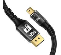 CABLEDECONN Mini DP to DisplayPort 16K 1m Cable 8K@120Hz 4K@240Hz Bi-Directional Transmission Compatible with Laptop, Monitor, Television, Projector