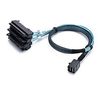 CableDeconn SFF-8643 Internal Mini SAS HD to (4) 29pin SFF-8482 connectors with SAS 15pin Power Port 12GB/S Cable (1M)