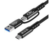 CABLEDECONN USB C 3.2 Data Extension 20Gbps USB2.0 A to C 10Gbps Detachable 0.5m 1.6ft Male to Male Cable 240W Fast Charge 8K Ultra HD Video Data Connection Power Line