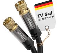 CableDirect - SAT cable, coaxial cable, satellite cable - TV cable with multi-layer shielding and break-proof metal F connectors - 1m short (HDTV, Radio, DVB-T, DVB-C, DVB-S, DVB-S2)