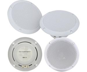 CABLEFINDER EXCLUSIVE - 4x Moisture Resistant Ceiling Speakers -80W 8Ohm 5 Inch Kitchen Bathroom 2 Way Loud