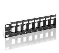 CableGeeker 24 Port Blank Keystone Patch Panel with Snap-in Design, Cat6 Network Patch Panel 1U 19 inch, Rackmount or Wall Mount Ethernet Patch Panel with Cable Management