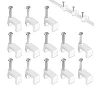 CableGeeker Cable Clips 100 Pieces Ethernet Cable Clips with Nails 8mm Cord Holder for Cat6 Cat7 Flat Ethernet Cable (White)