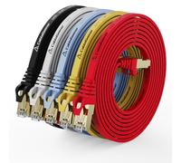 CableGeeker Cat 8 Ethernet Cable 10FT 5 Pack Multi Color, 40Gbps 2000Mhz High Speed LAN Network Cable Gigabit Cat8 Patch Cables, Professional RJ45 Flat Internet Cable for Modem/Router/PC/PS5/Xbox