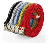 CableGeeker Cat 8 Ethernet Cable 7FT 5 Pack Multi Color, 40Gbps 2000Mhz High Speed LAN Network Cable Gigabit Cat8 Patch Cables, Professional RJ45 Flat Internet Cable for Modem/Router/PC/PS5/Xbox