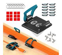 CableGenie [Made in the UK] 10-Pack Adjustable Elastic Self-Adhesive Cable Tidy Clips, Cable Management Organiser for Office, Home, Under Desk, Behind TV, Charging Phone, Laptop, PC, HDMI, USB