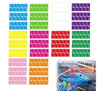 CableLabels,Reusable Cable Tags,300pcs Self-Adhesive Cable Markers Waterproof Tear Resistant Wire Labels Cables Tags Stickers Support Handwriting for Cables Management and Daily Marking(10 Colours)