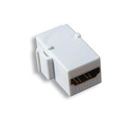 Cablelera Inline Coupler HDMI Keystone Jack, Female to Female, White Color (ZNWN2699-WH)