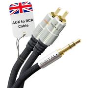 CableMountain 0.5m RCA to 3.5mm Cable - Phono to Mini Headphone Jack - Gold Plated Male-to-Male Phono to 3.5mm Jack Cable | Stereo Y Splitter RCA Cables for Turntable, TV and Speakers