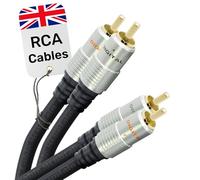 CableMountain 2 RCA to 2 RCA Cable 0.5m (Ideal for Close-Range Devices, Max Reach 50cm) - Gold Plated Male-to-Male Phono to Phono Cable for Amplifier, Turntable, TV, Home Theater, Speakers etc