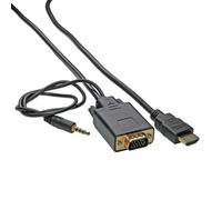 Cablenet 1.8m HDMI 1.4b Male - SVGA Male + 3.5mm Stereo 30AWG Black Ca