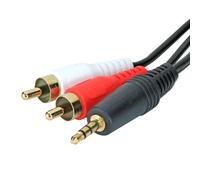 Cablenet 10m Audio 3.5mm Stereo Plug - 2 x RCA Plug Black PVC Cable