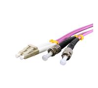 Cablenet 10m OM3 50/125 LC-ST Duplex Violet LSOH Fibre Patch Lead