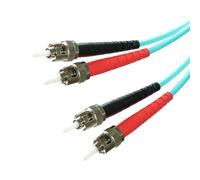 Cablenet 10m OM3 50/125 ST-ST Duplex Aqua LSOH Fibre Patch Lead