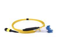 Cablenet 10m OS2 MPO (F) to 4X LC (DX) QSFP Breakout Yellow Cable Method B
